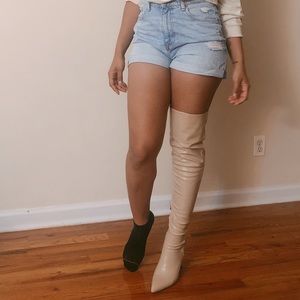Nude knee-high boots NWT